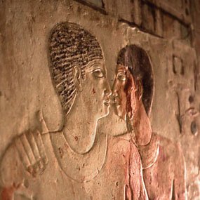 Egyptian gay kiss? 2300 BC, <br>from the British Museum