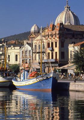 Lesbos Harbor on the <br class=