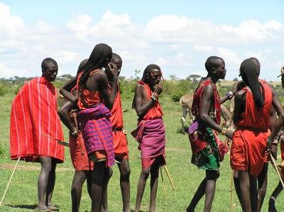 Maasai warriors<br class=