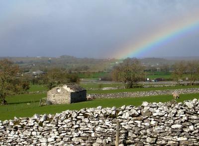 Rainbow barn by Andy Waddington
