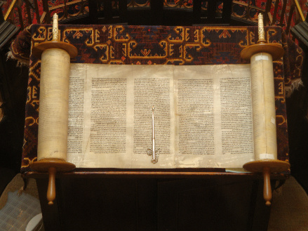 an open torah scroll